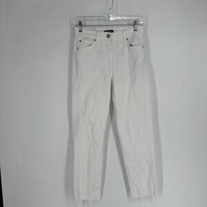 Whistles jeans womens 27 white high rise crop ankle minimalist straight denim